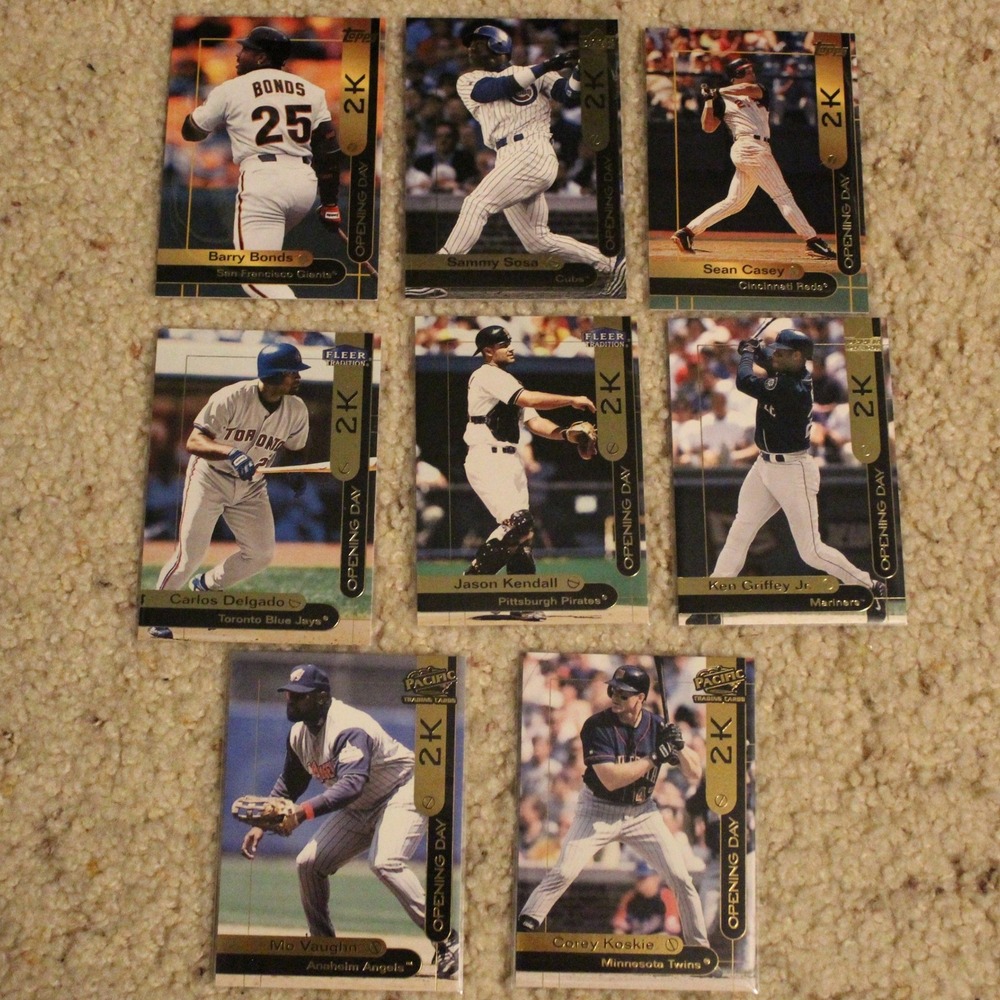 2000 Opening Day 2K Baseball Card Lot Griffey Bonds Sosa Y2K Rare Retro MLB 8pc